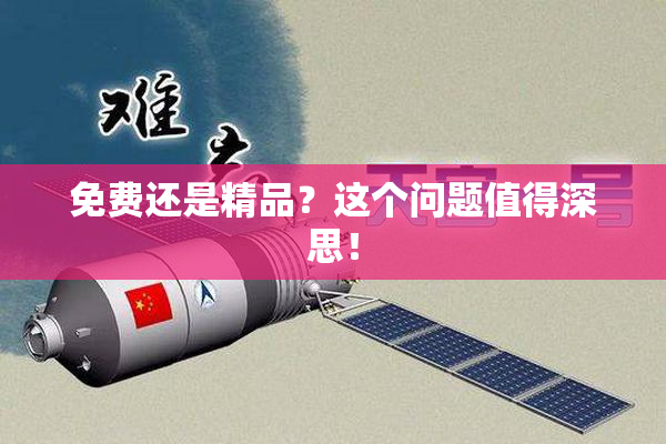 免费还是精品？这个问题值得深思！