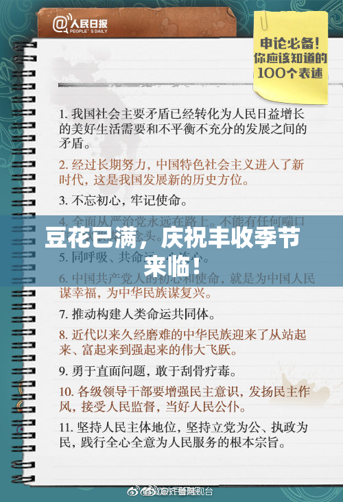 豆花已满，庆祝丰收季节来临！