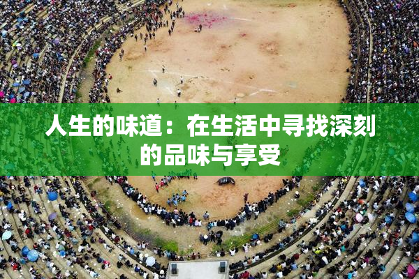 人生的味道：在生活中寻找深刻的品味与享受