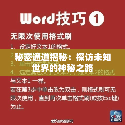 秘密通道揭秘：探访未知世界的神秘之路