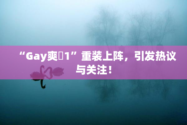 “Gay爽擼1”重装上阵，引发热议与关注！