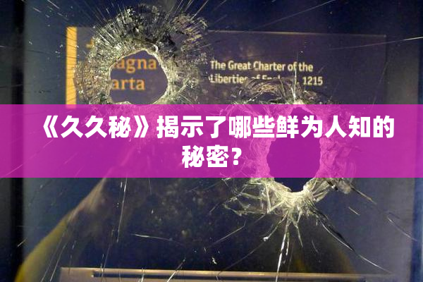 《久久秘》揭示了哪些鲜为人知的秘密？