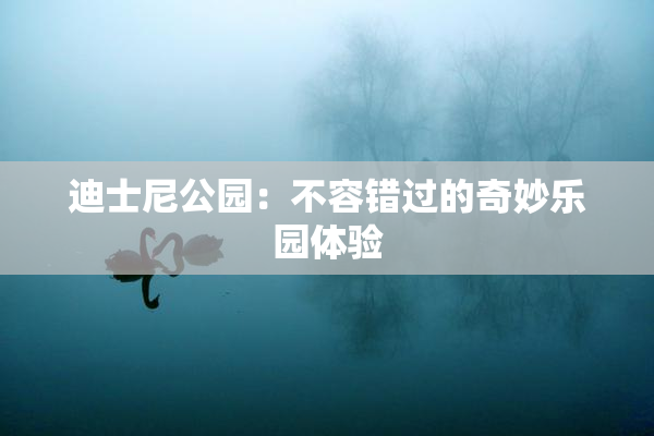 迪士尼公园：不容错过的奇妙乐园体验
