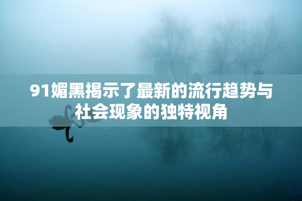 91媚黑揭示了最新的流行趋势与社会现象的独特视角