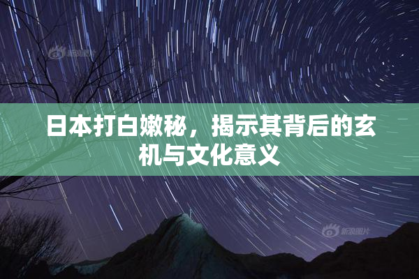 日本打白嫩秘，揭示其背后的玄机与文化意义