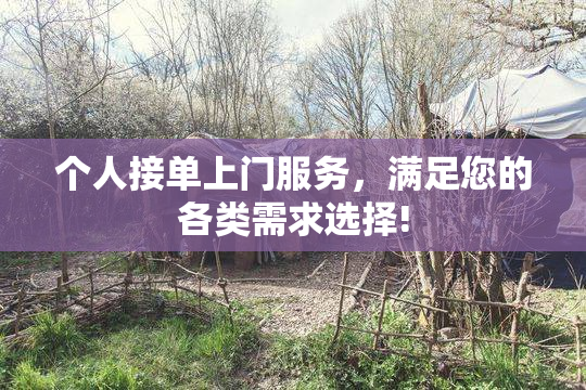 个人接单上门服务，满足您的各类需求选择!