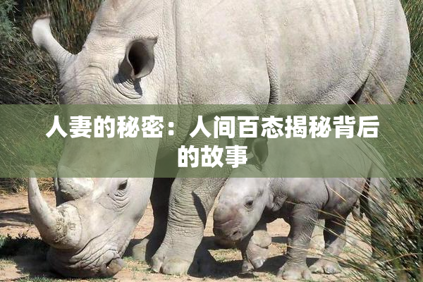 人妻的秘密：人间百态揭秘背后的故事