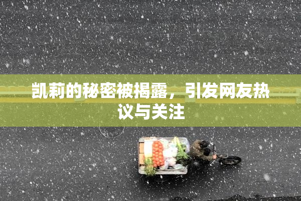 凯莉的秘密被揭露，引发网友热议与关注