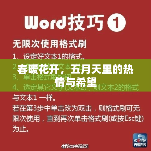 春暖花开，五月天里的热情与希望