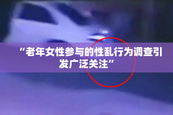 “老年女性参与的性乱行为调查引发广泛关注”