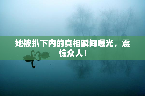 她被扒下内的真相瞬间曝光，震惊众人！
