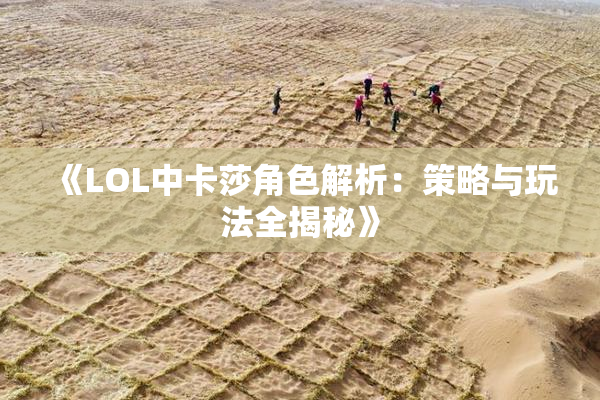 《LOL中卡莎角色解析：策略与玩法全揭秘》