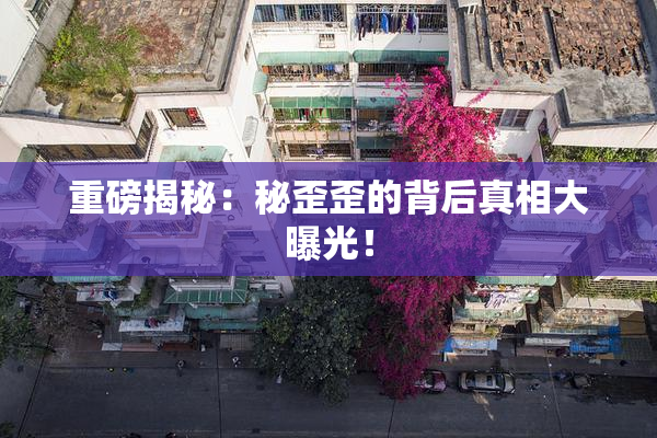 重磅揭秘：秘歪歪的背后真相大曝光！