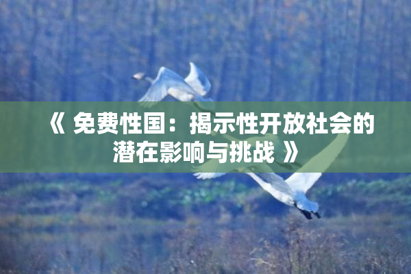 《 免费性国：揭示性开放社会的潜在影响与挑战 》
