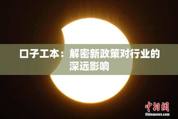 口子工本：解密新政策对行业的深远影响