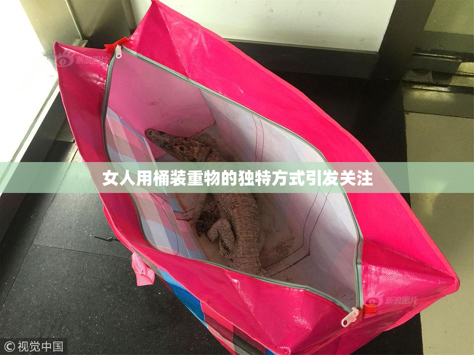 女人用桶装重物的独特方式引发关注