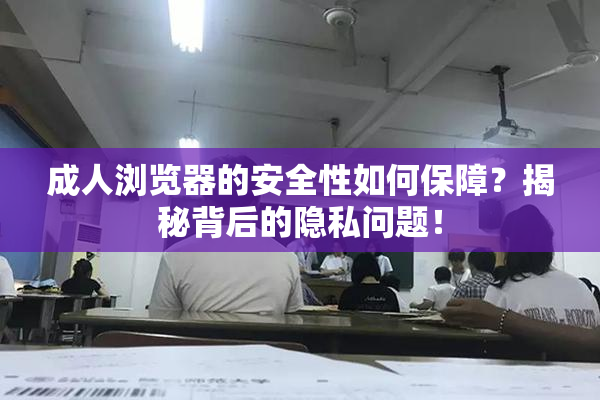 成人浏览器的安全性如何保障？揭秘背后的隐私问题！