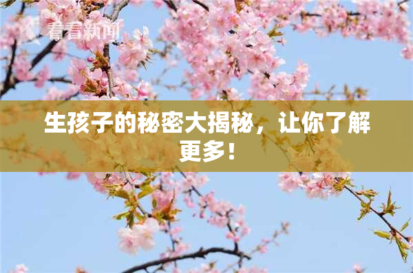生孩子的秘密大揭秘，让你了解更多！