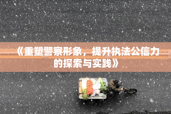 《重塑警察形象，提升执法公信力的探索与实践》