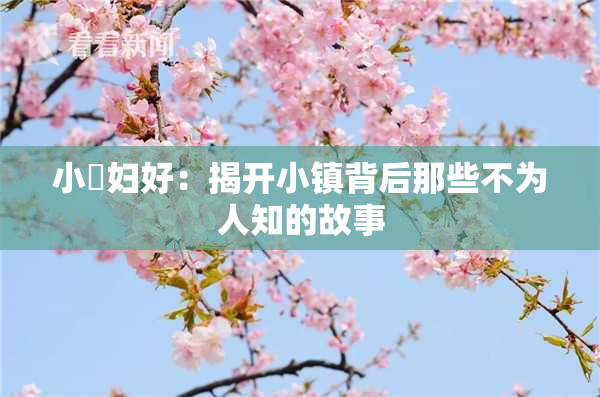 小婬妇好：揭开小镇背后那些不为人知的故事
