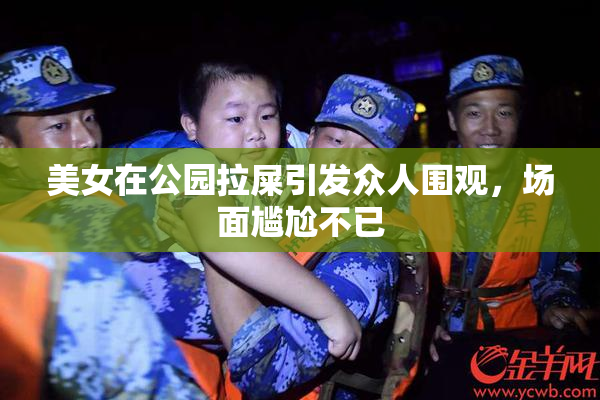 美女在公园拉屎引发众人围观，场面尴尬不已