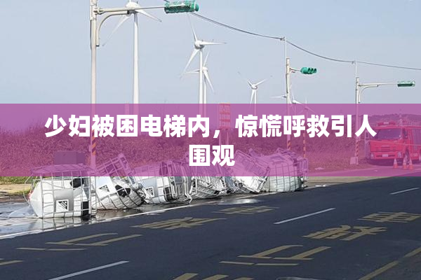少妇被困电梯内，惊慌呼救引人围观