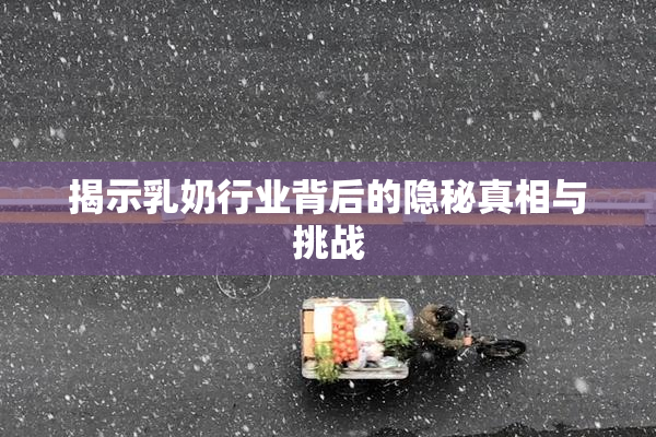 揭示乳奶行业背后的隐秘真相与挑战