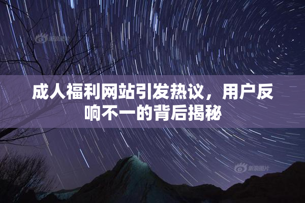 成人福利网站引发热议，用户反响不一的背后揭秘