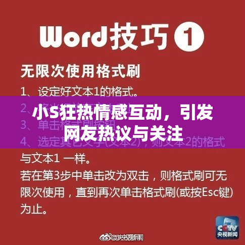小S狂热情感互动，引发网友热议与关注