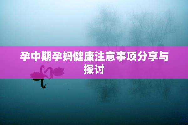孕中期孕妈健康注意事项分享与探讨