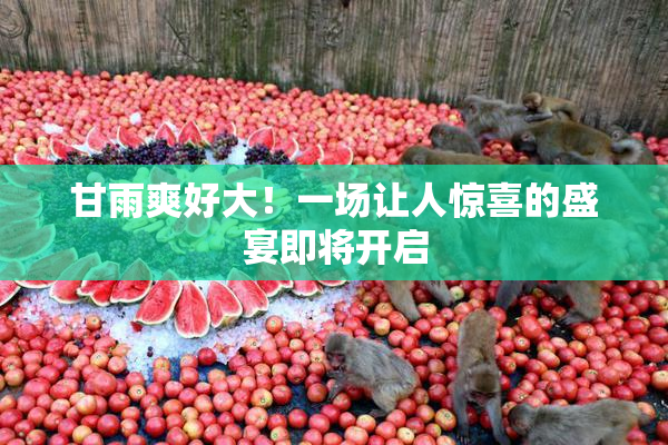 甘雨爽好大！一场让人惊喜的盛宴即将开启