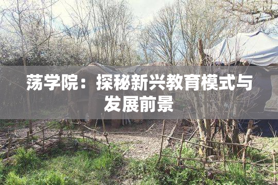 荡学院：探秘新兴教育模式与发展前景