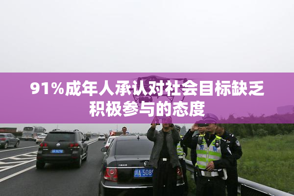 91%成年人承认对社会目标缺乏积极参与的态度