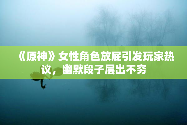 《原神》女性角色放屁引发玩家热议，幽默段子层出不穷