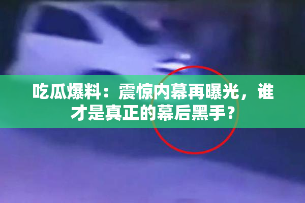 吃瓜爆料：震惊内幕再曝光，谁才是真正的幕后黑手？