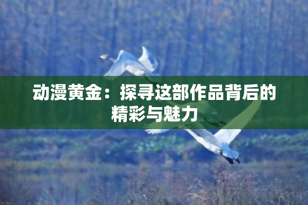 动漫黄金：探寻这部作品背后的精彩与魅力