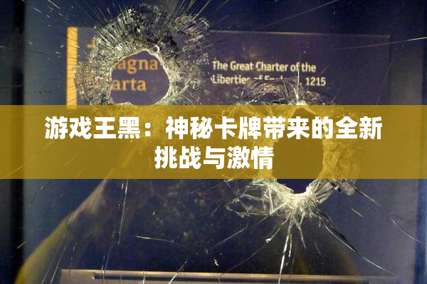 游戏王黑：神秘卡牌带来的全新挑战与激情