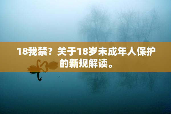 18我禁？关于18岁未成年人保护的新规解读。
