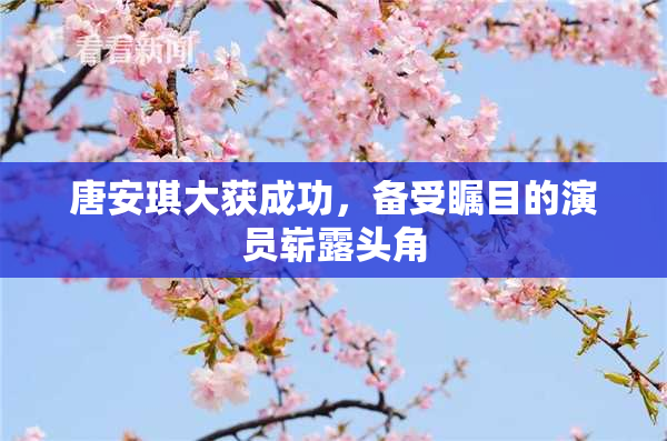 唐安琪大获成功，备受瞩目的演员崭露头角