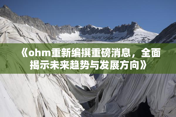 《ohm重新编撰重磅消息，全面揭示未来趋势与发展方向》