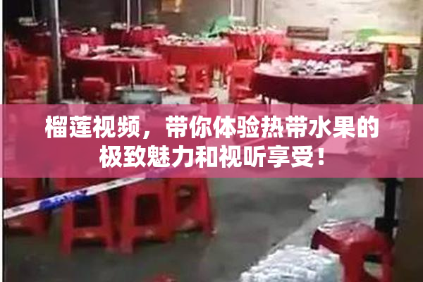 榴莲视频，带你体验热带水果的极致魅力和视听享受！