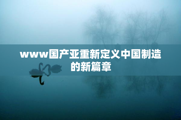www国产亚重新定义中国制造的新篇章