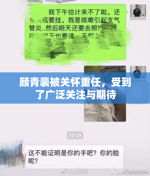 顾青裴被关怀重任，受到了广泛关注与期待