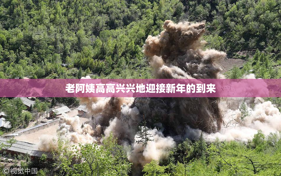 老阿姨高高兴兴地迎接新年的到来