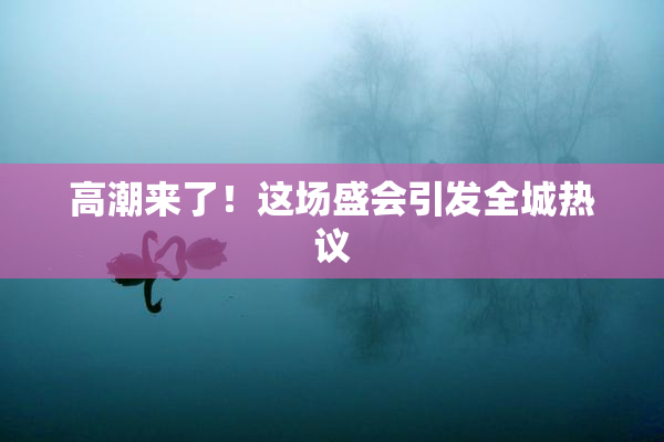 高潮来了！这场盛会引发全城热议