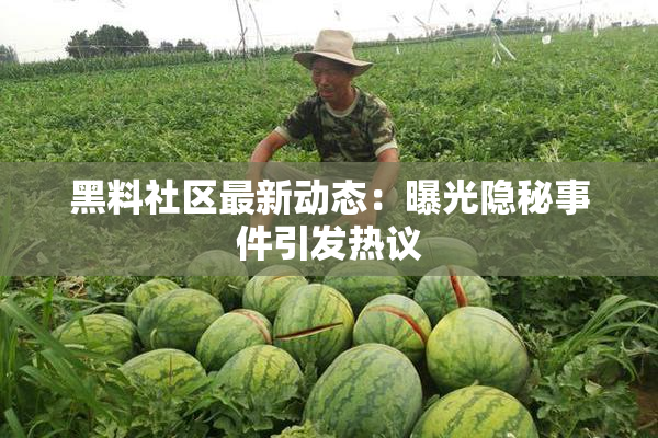 黑料社区最新动态：曝光隐秘事件引发热议