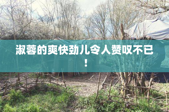 淑蓉的爽快劲儿令人赞叹不已！