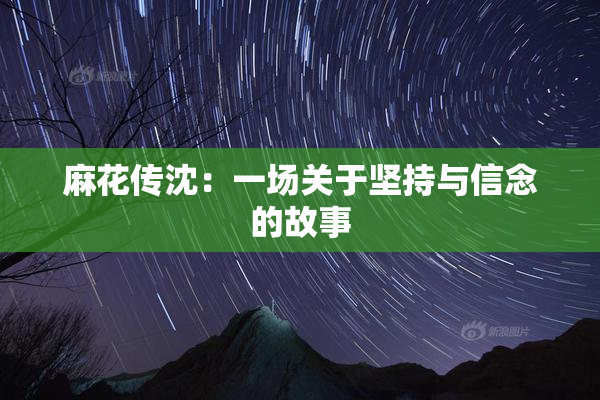麻花传沈：一场关于坚持与信念的故事