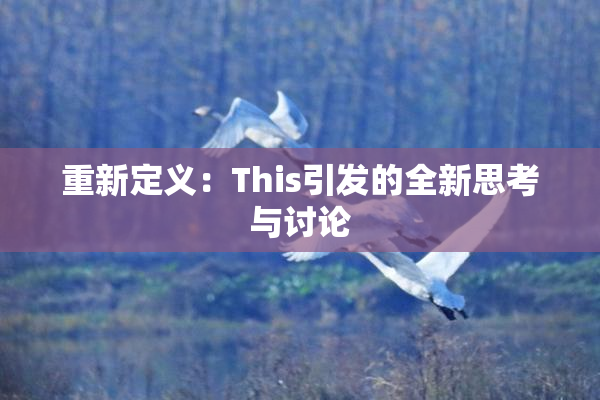 重新定义：This引发的全新思考与讨论